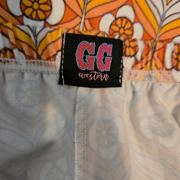 Geometric Patterned Ruffle Bell Bottom Pants - Picture 6 of 8